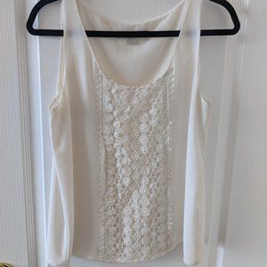 Flowy White Lace Tank